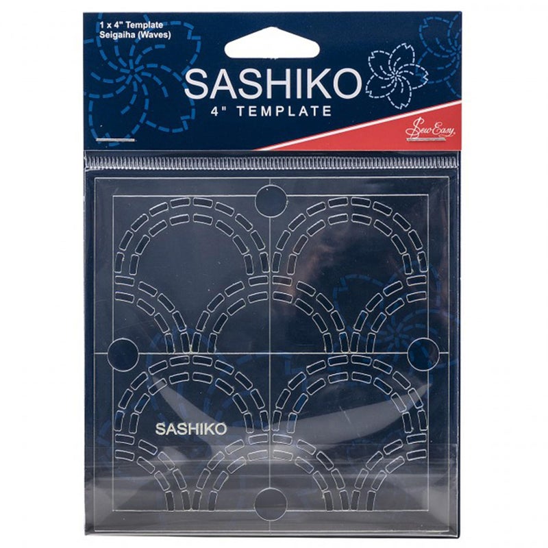 Sew Easy 4  Sashiko Template - Seigaiha (Waves) Quilting & Patchwork Rule for Applique Sewing  Transparent Acrylic Non-Slip  Instructions Included - Image 1